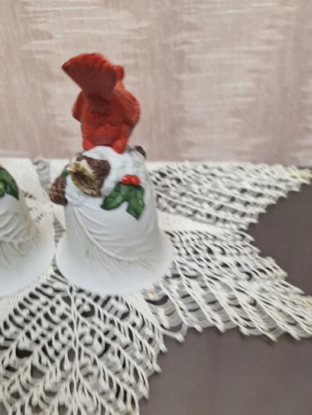 Ceramic Bird Bell Set - Blue, Yellow, Red Decorative Perches